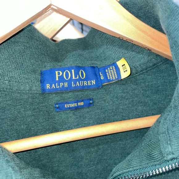 Large polo pullover(green). Large Polo hooded sweatshirt (blue). LIKE NEW - Picture 3 of 4